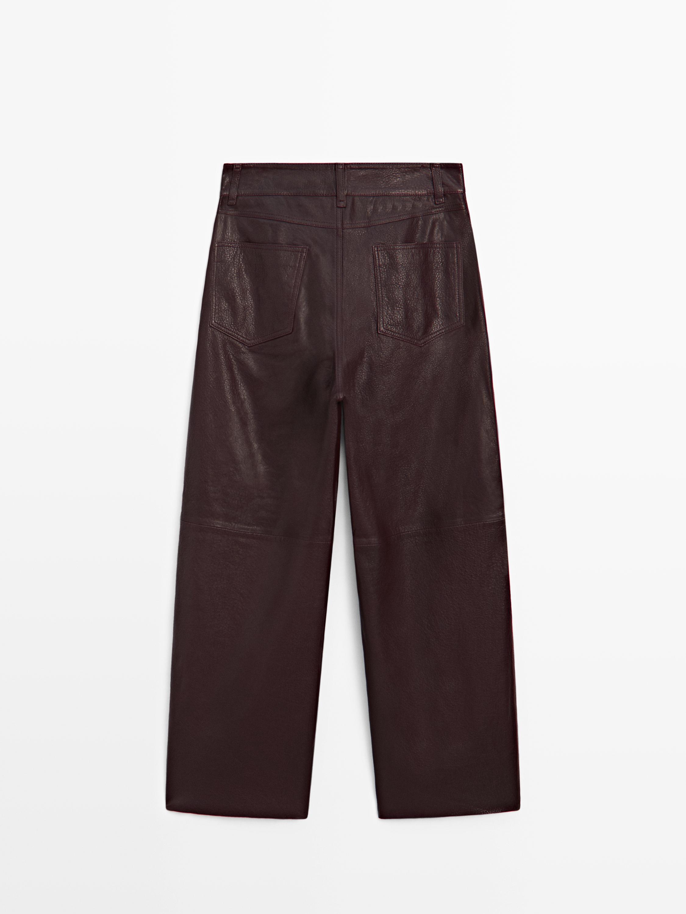 Sheepskin leather trousers with nappa finish